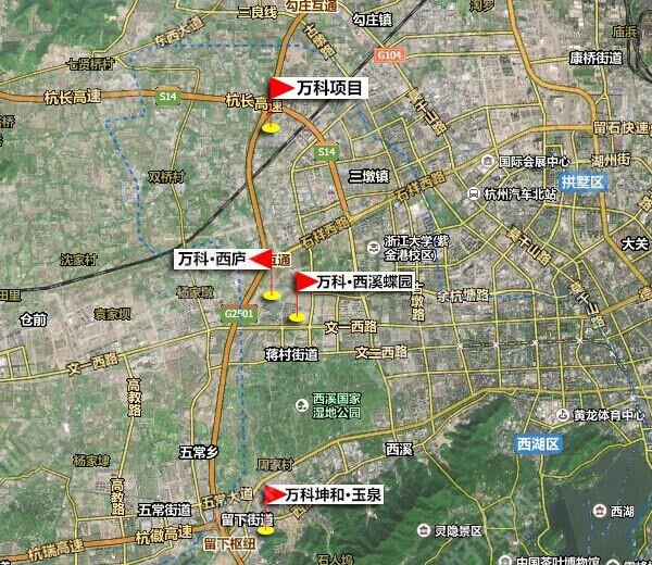 三墩北板块区位上毗邻良渚板块,西北面的万科未来城与地块仅相距约3.