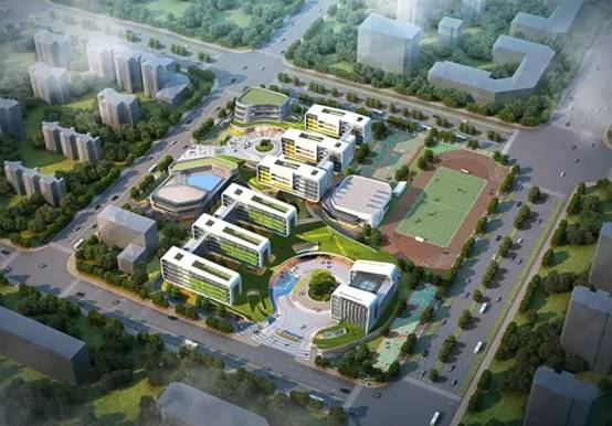 学校平面图和鸟瞰图